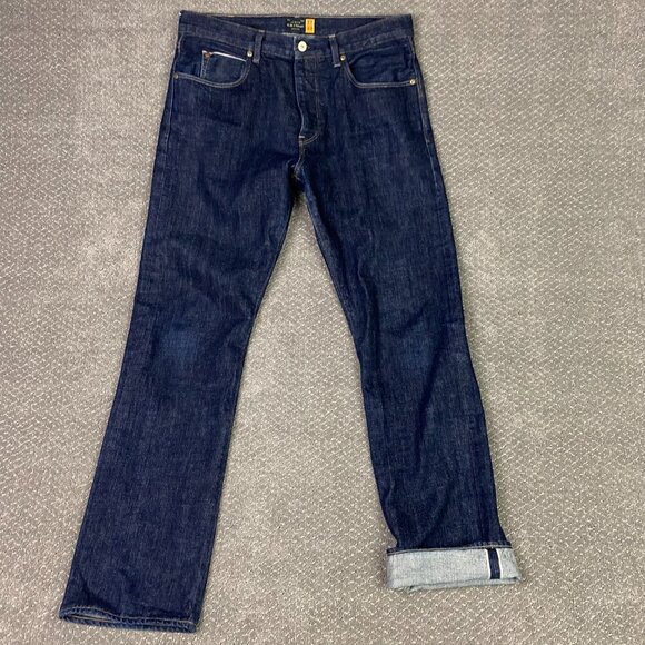J. CREW Slim Straight Selvedge Jeans Men's 32 x 32 Fits 34 x 32 Blue Cotton - Picture 12 of 16